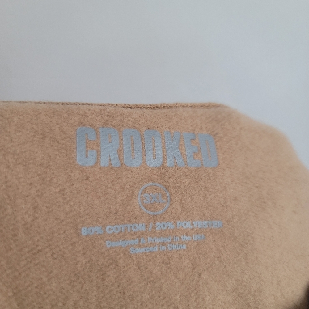 Crooked 3XL Tan Katie Porter's White Board Energy Crewneck Pullover Sweatshirt - Picture 3 of 6